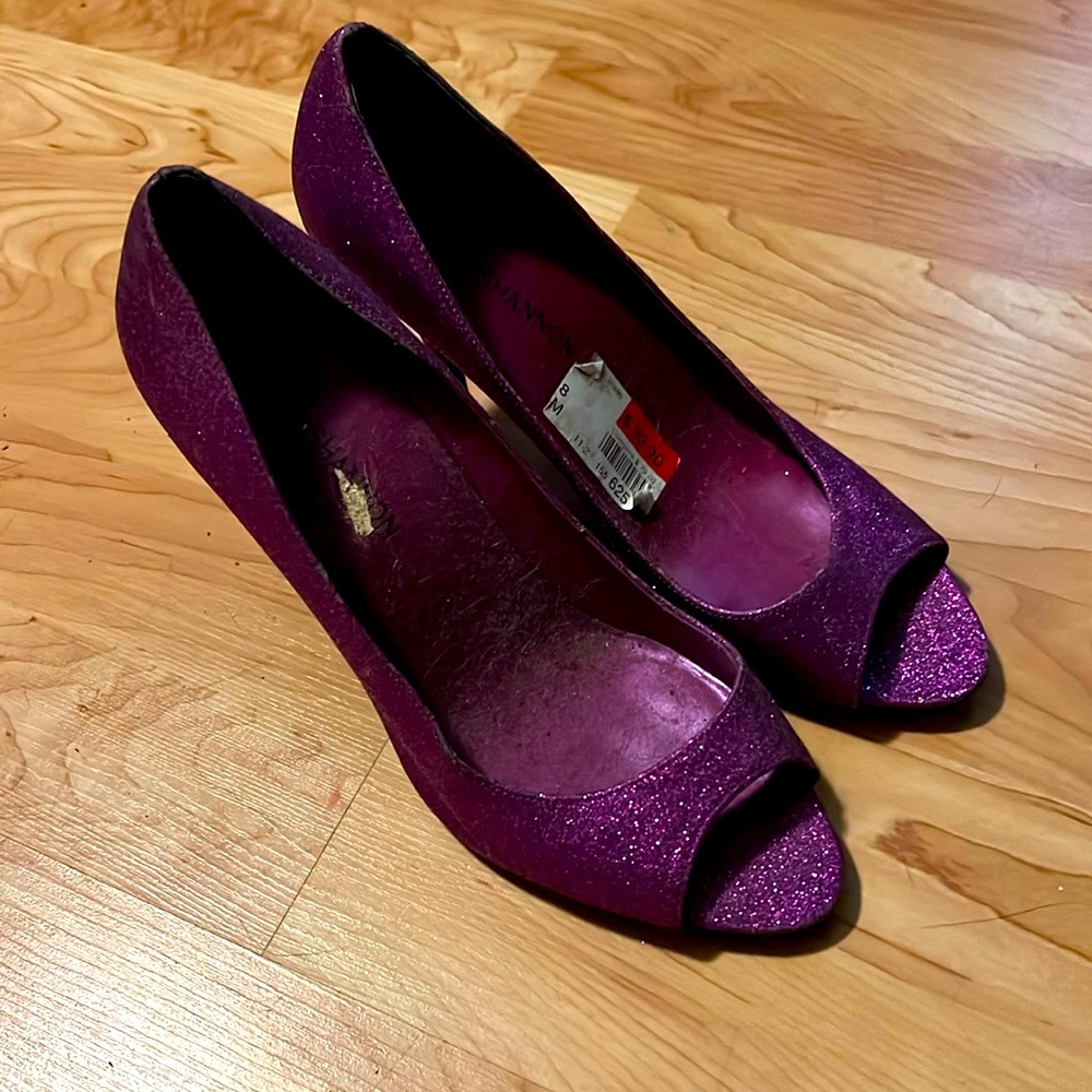 Purple Sparkle Heels by Michael Shannon sz 8